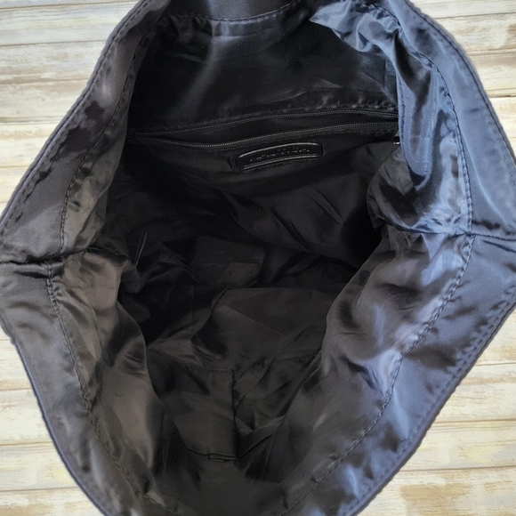 Nautica Black Foldover Large Backpack Bag Adjustable Straps Zip Pocket Buckle - Picture 6 of 11